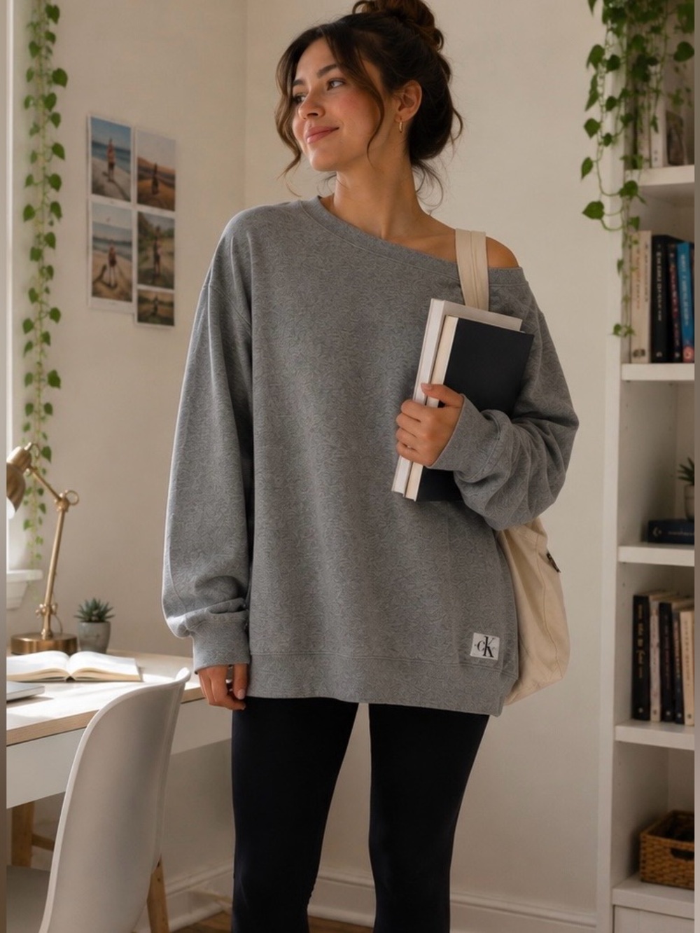 Calvin Klein Heather Gray Crewneck Sweatshirt